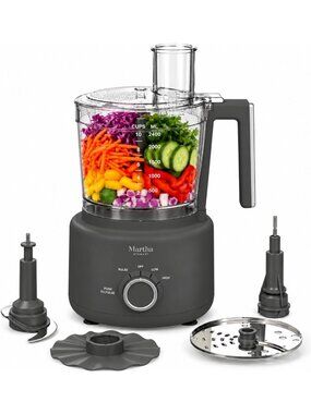 Caviar Gray 10-Cup Food Processor & Vegetable Chopper with One-Touch Pulse